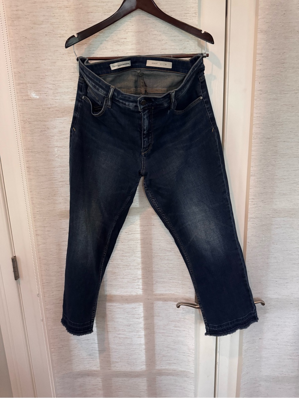 Pilcro and the Letterpress 'Script' Slim High Rise Frayed Hem Jeans